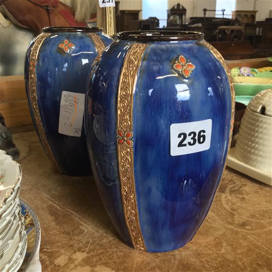 Pair of Doulton Lambeth stoneware vases